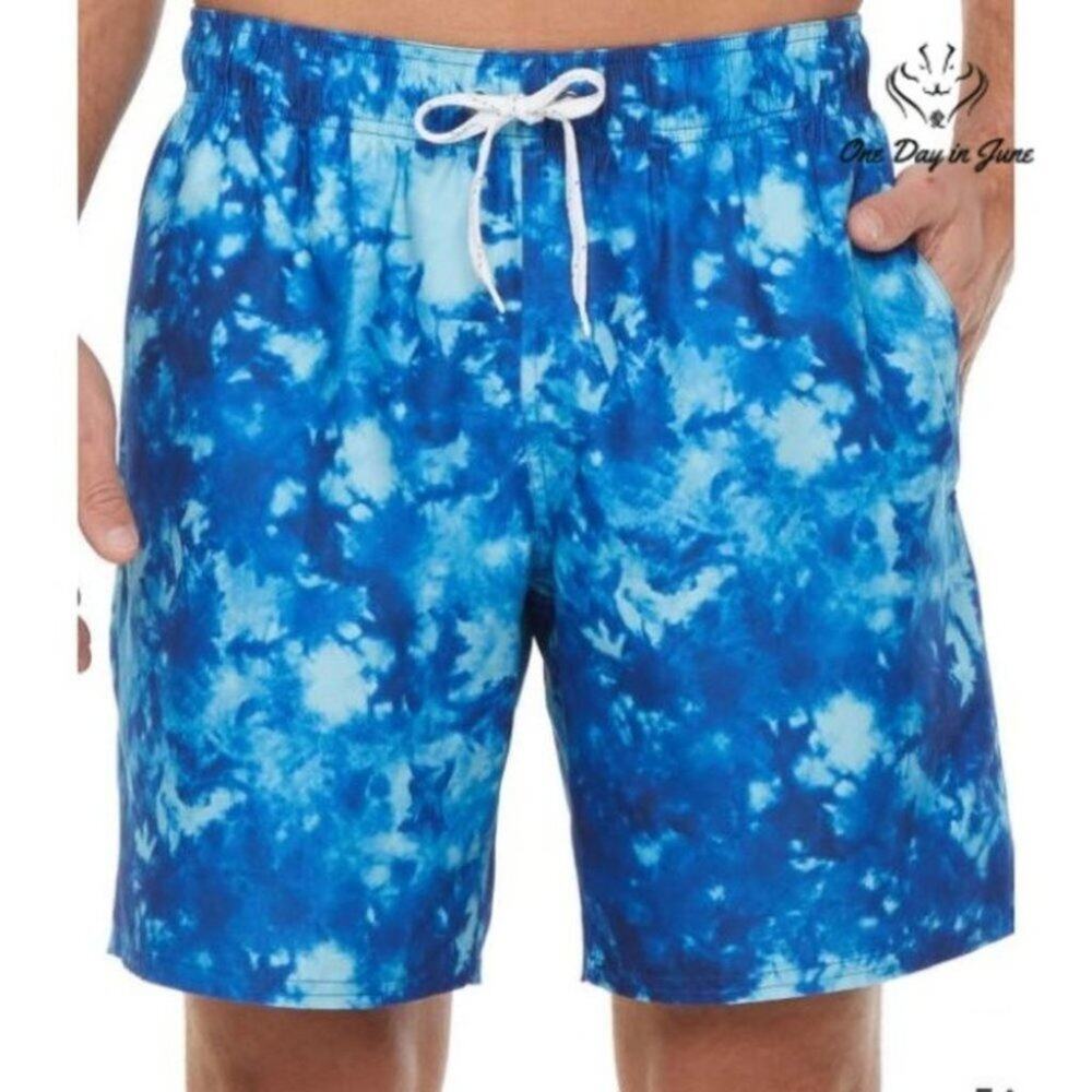 City Streets Modern Tie Dye Swim Trunks Size S